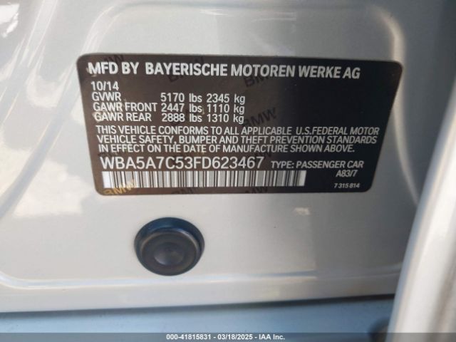 2015 BMW 528I WBA5A7C53FD623467 Photo 8