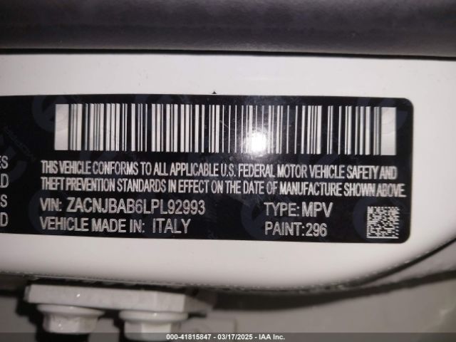ZACNJBAB6LPL92993 Jeep Renegade Upland 4x4