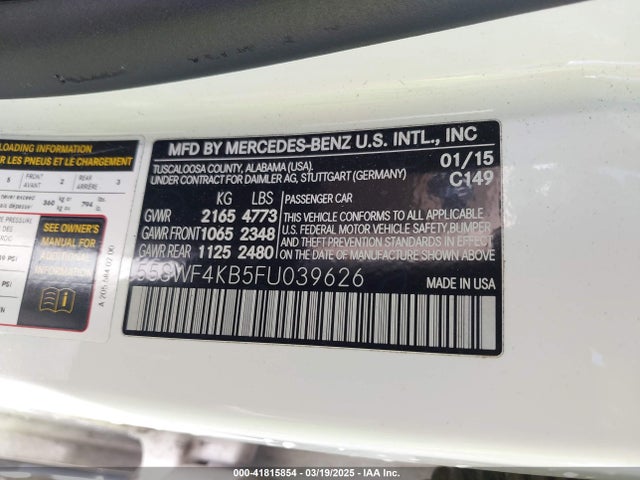 55SWF4KB5FU039626 Mercedes-Benz C 300 4matic/luxury 4matic/sport 4matic