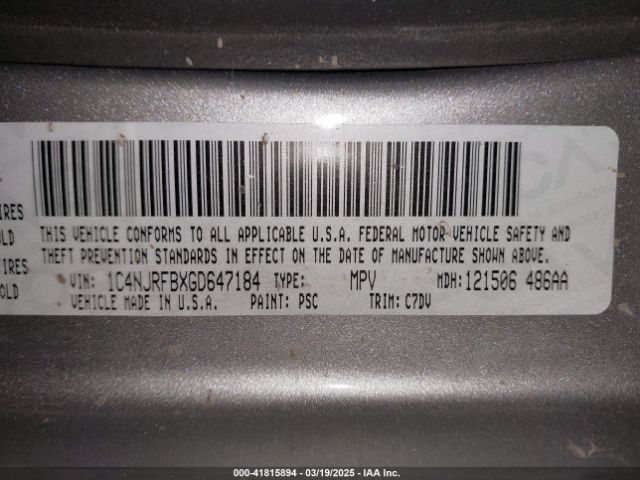 1C4NJRFBXGD647184 Jeep Patriot Latitude