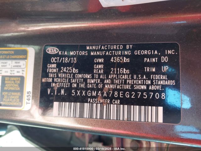 5XXGM4A78EG275708 KIA Optima Lx