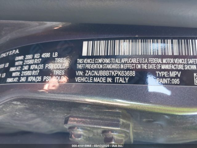 ZACNJBBB7KPK63688 Jeep Renegade Latitude 4x4