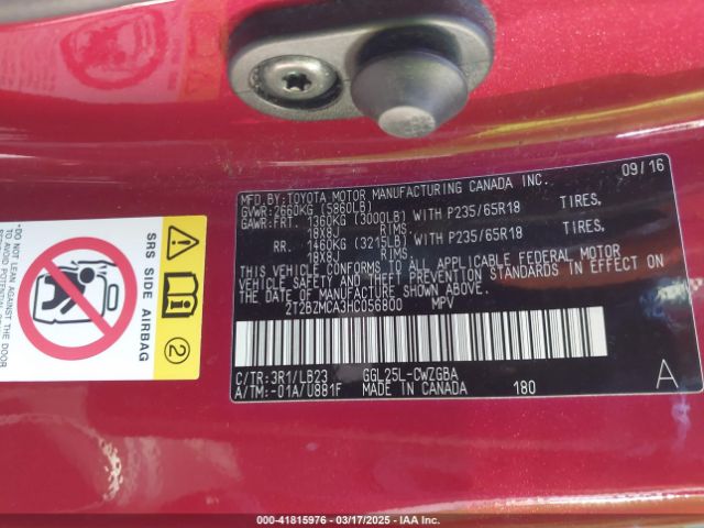 2T2BZMCA3HC056800 Lexus RX 350