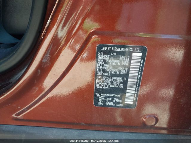 JN8AY2NF0J9330826 Nissan Armada Platinum