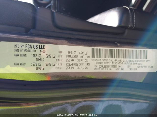 1C4RJEBG6FC856504 Jeep Grand Cherokee Limited