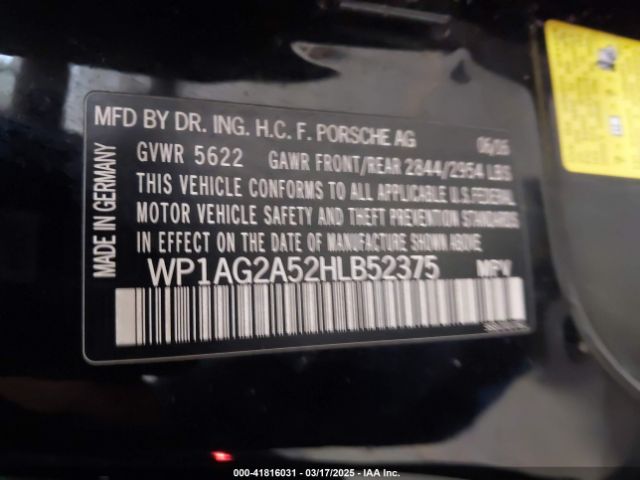 2017 PORSCHE MACAN WP1AG2A52HLB52375 Photo 8