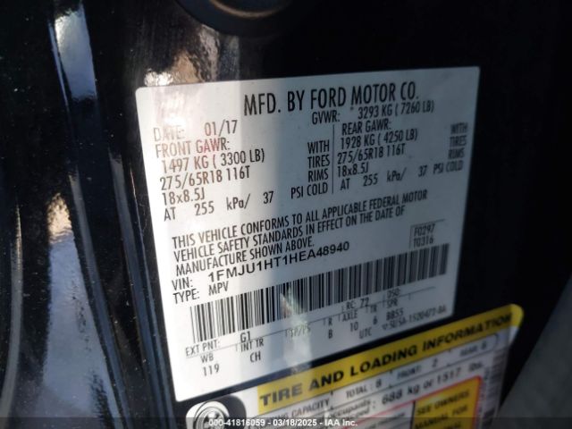 1FMJU1HT1HEA48940 Ford Expedition Xlt