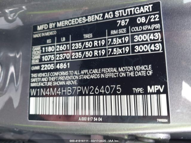 W1N4M4HB7PW264075 Mercedes-Benz Glb 250 4matic