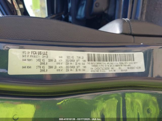 1C4SDHCT3LC166386 Dodge Durango R/t Rwd
