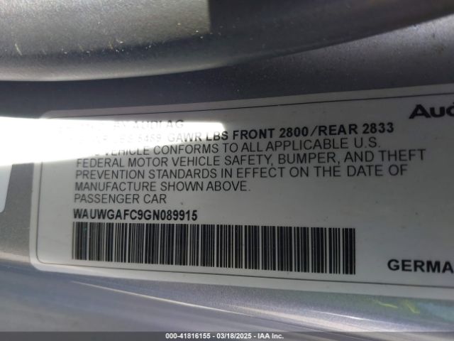 2016 AUDI A7 WAUWGAFC9GN089915 Photo 8