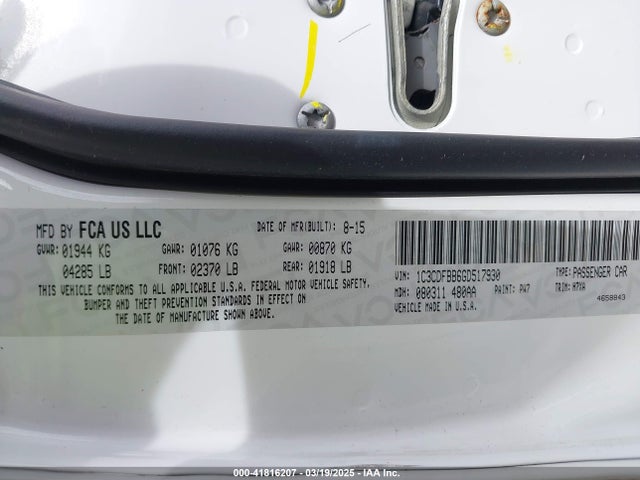 Dodge DART SXT 2016 1C3CDFBB6GD517930 Image 9