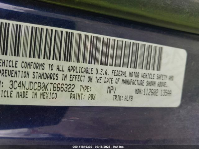 3C4NJDCB0KT666322 Jeep Compass Limited 4x4