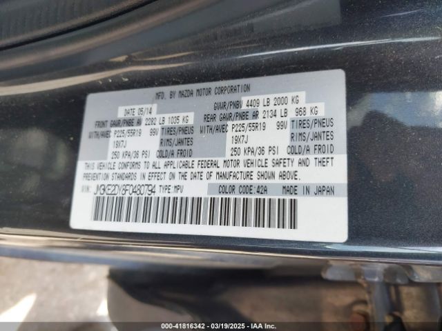 JM3KE2DY8F0480794 Mazda Cx-5 Grand Touring