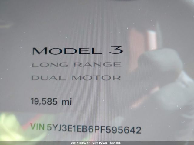 5YJ3E1EB6PF595642 Tesla Model 3 Long Range Dual Motor All-wheel Drive