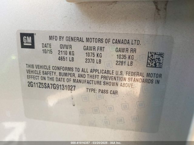2G11Z5SA7G9131027 Chevrolet IMPALA LS