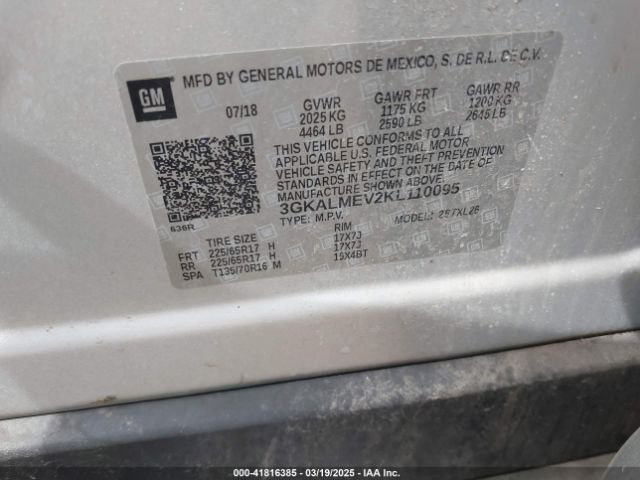 3GKALMEV2KL110095 GMC Terrain Sle