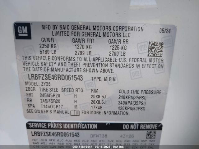 LRBFZSE46RD061543 Buick Envision Avenir Awd