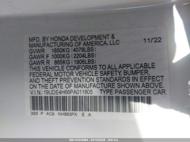 19UDE4H66PA011805 Acura Integra A-spec W/ Technology