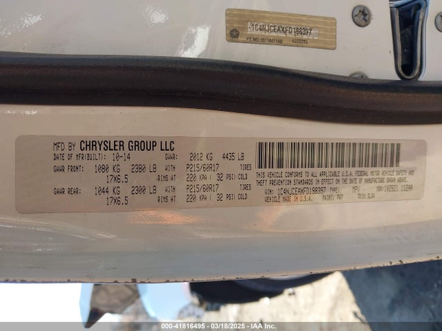1C4NJCEAXFD198397 Jeep Compass High Altitude Edition