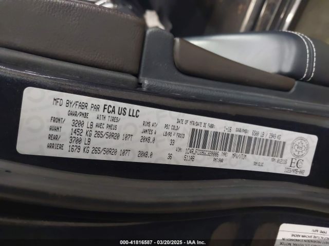 1C4RJFCG9GC320006 Jeep Grand Cherokee Overland