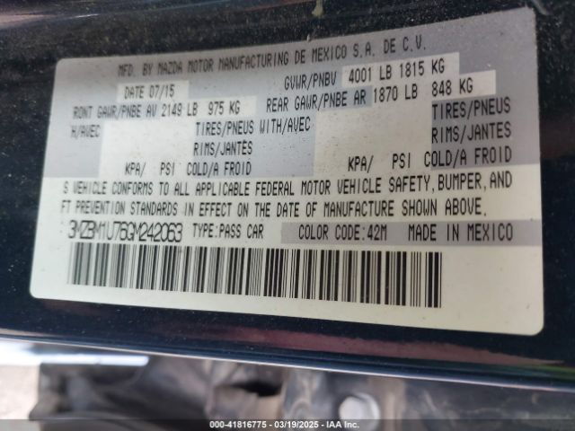 3MZBM1U76GM242063 Mazda Mazda3 I Sport