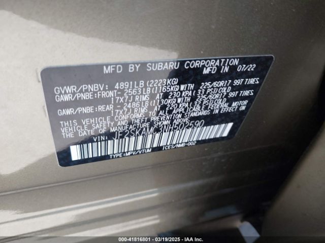 JF2SKAMC3NH502590 Subaru Forester Wilderness