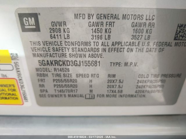 5GAKRCKD3GJ155681 Buick Enclave Premium