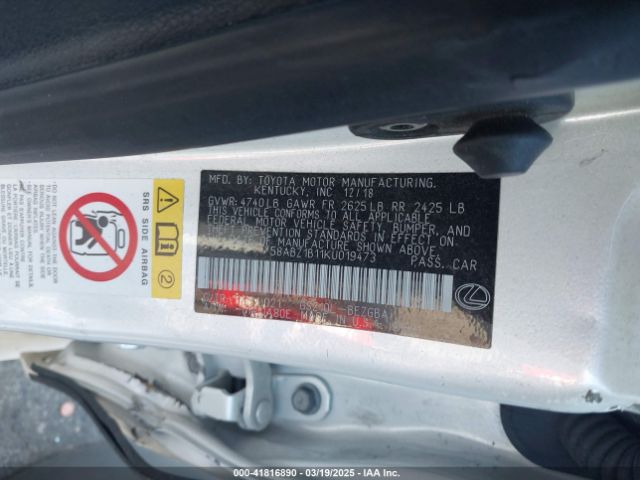 58ABZ1B11KU019473 Lexus ES 350