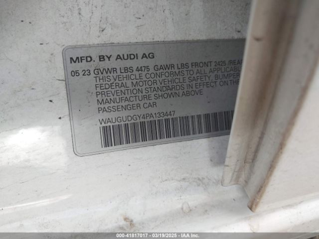 WAUGUDGY4PA133447 Audi A3 Premium 40 Tfsi Quattro S Tronic
