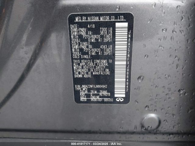 JN8AZ2NFXJ9664942 Infiniti QX80