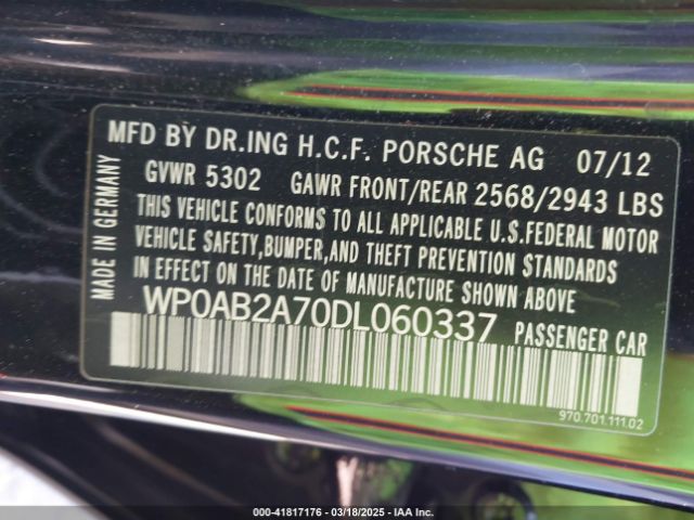 2013 PORSCHE PANAMERA WP0AB2A70DL060337 Photo 8