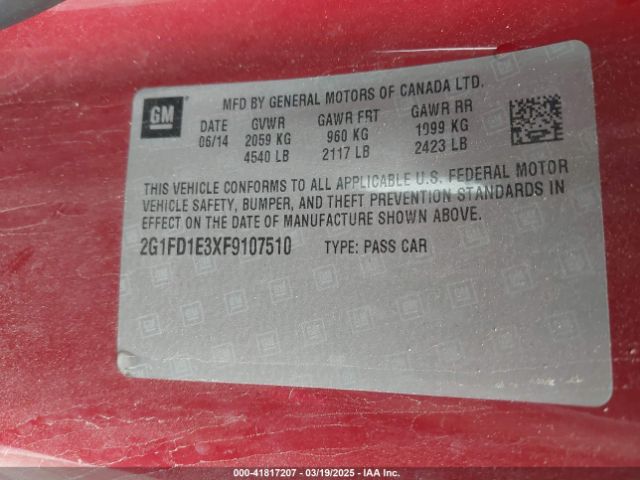 2G1FD1E3XF9107510 Chevrolet Camaro 1lt