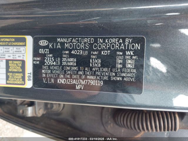 KNDJ23AU7M7790119 KIA SOUL LX