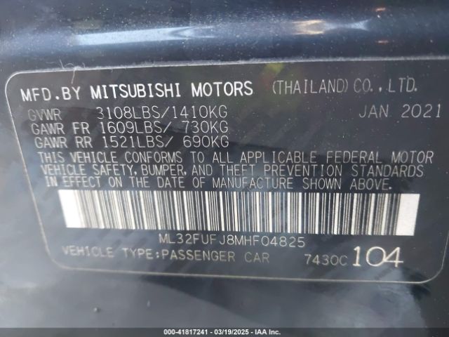ML32FUFJ8MHF04825 Mitsubishi Mirage G4 Carbonite Edition/es/le