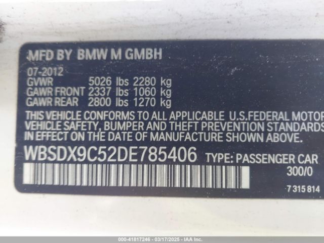 2013 BMW M3 WBSDX9C52DE785406 Photo 8
