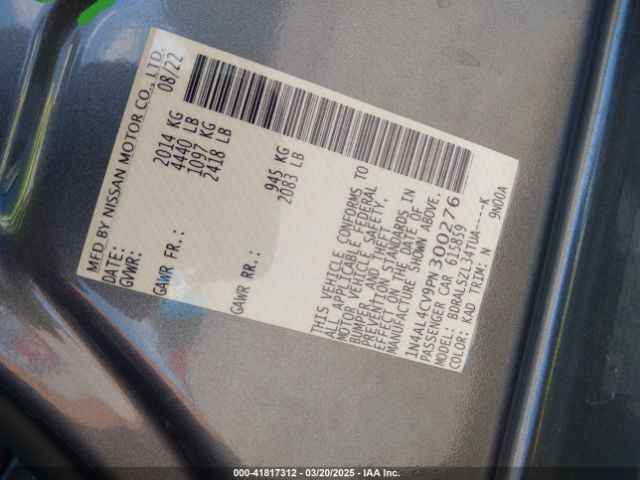 1N4AL4CV9PN300276 Nissan Altima Sr Vc-turbo Fwd
