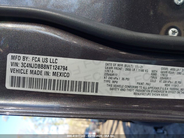 3C4NJDBB8NT124794 Jeep Compass Latitude 4x4