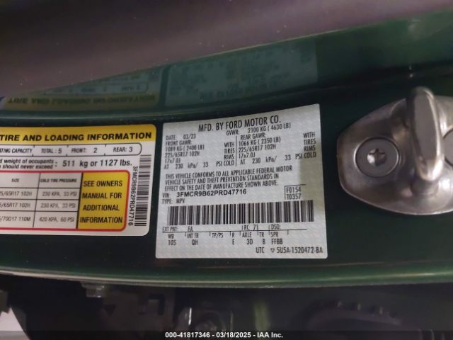 3FMCR9B62PRD47716 Ford Bronco Sport Big Bend