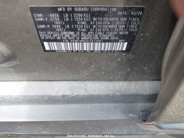 4S4BTANC2L3211451 Subaru Outback Limited