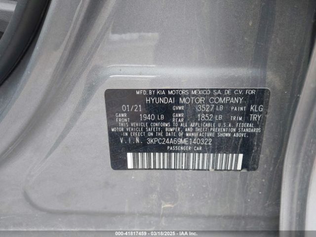 2021 HYUNDAI ACCENT 3KPC24A69ME140322 Photo 8