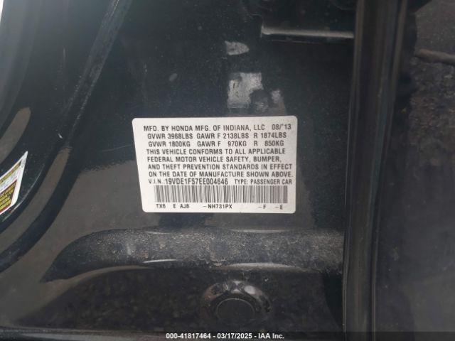 19VDE1F57EE004646 Acura Ilx 2.0l