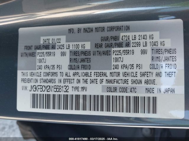 JM3KFBCM2N1568132 Mazda Cx-5 2.5 S Carbon Edition