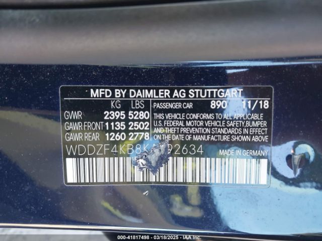 WDDZF4KB8KA592634 Mercedes-Benz E 300 4matic