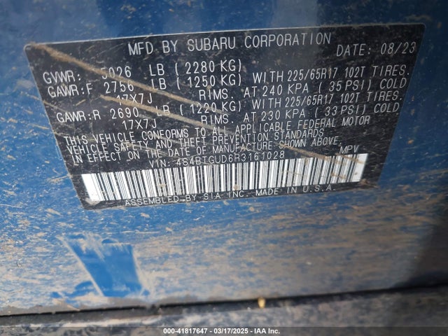 4S4BTGUD6R3161028 Subaru Outback Wilderness