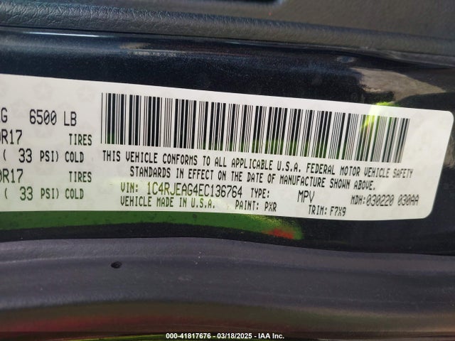 1C4RJEAG4EC136764 Jeep Grand Cherokee Laredo