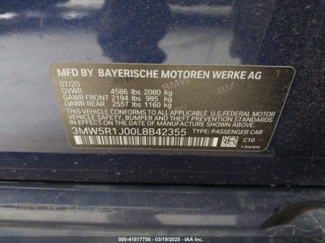 3MW5R1J00L8B42355 BMW 330I