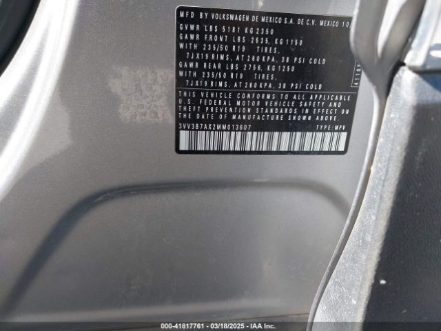 2021 VOLKSWAGEN TIGUAN 3VV3B7AX2MM013607 Photo 8