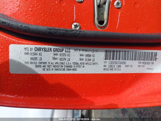 1C3CDFEB1FD242901 Dodge DART GT