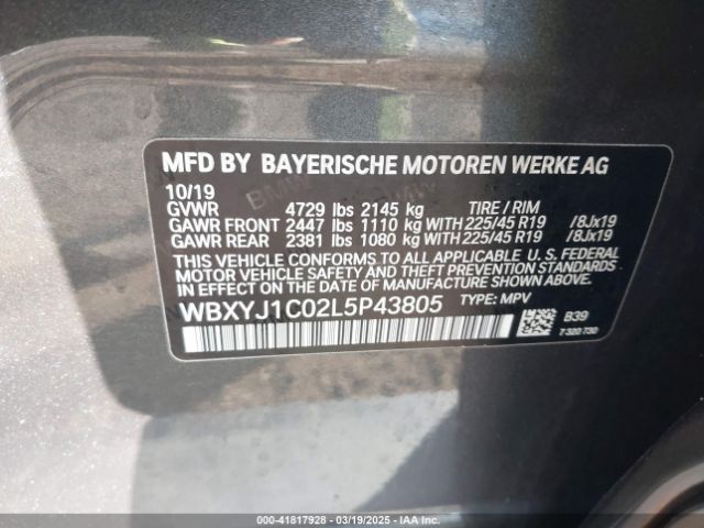 2020 BMW X2 WBXYJ1C02L5P43805 Photo 8