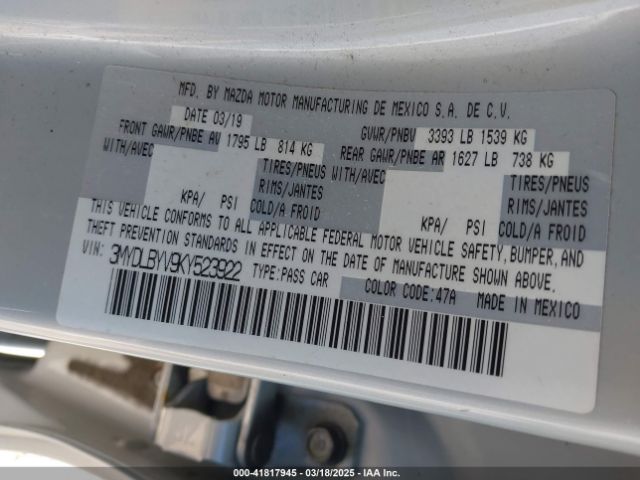 3MYDLBYV9KY523922 Toyota YARIS LE